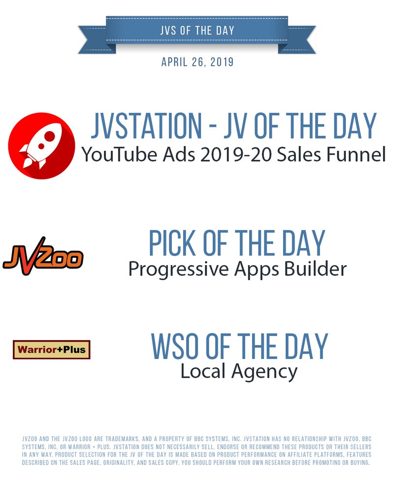 JVs of the day - April 26, 2019