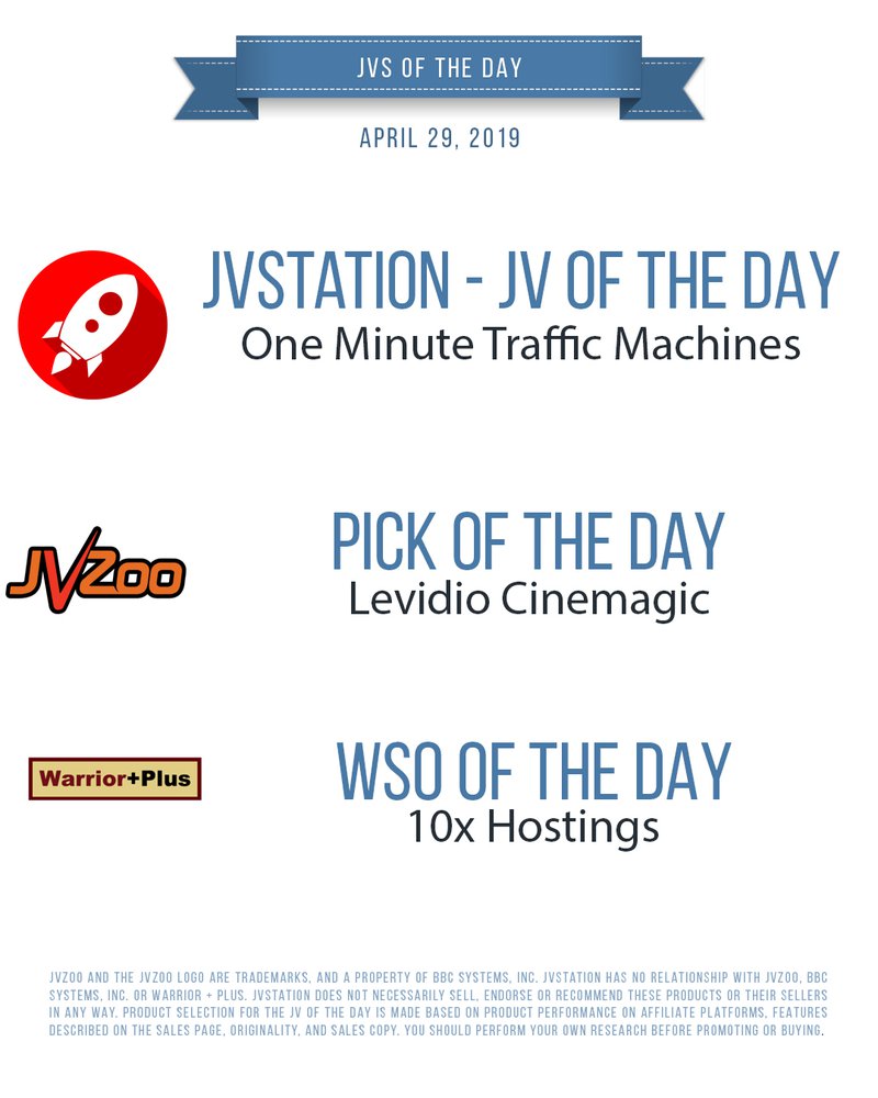 JVs of the day - April 29, 2019