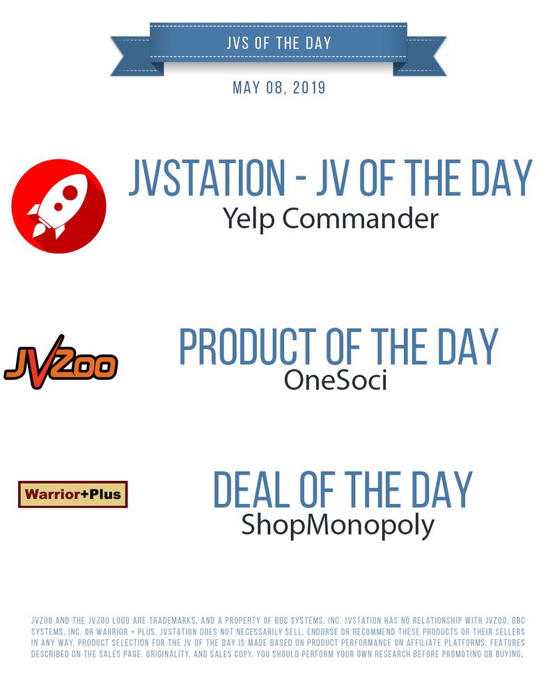 JVs of the day - May 08, 2019