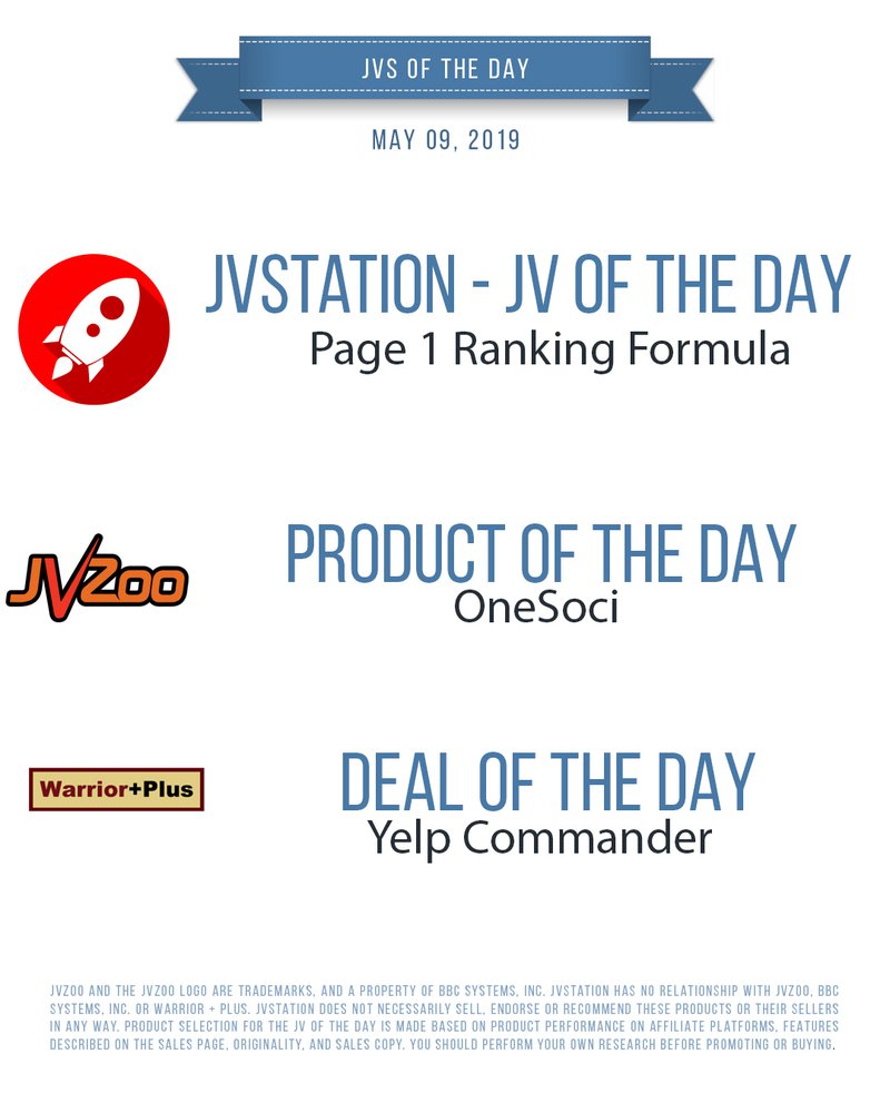 JVs of the day - May 09, 2019