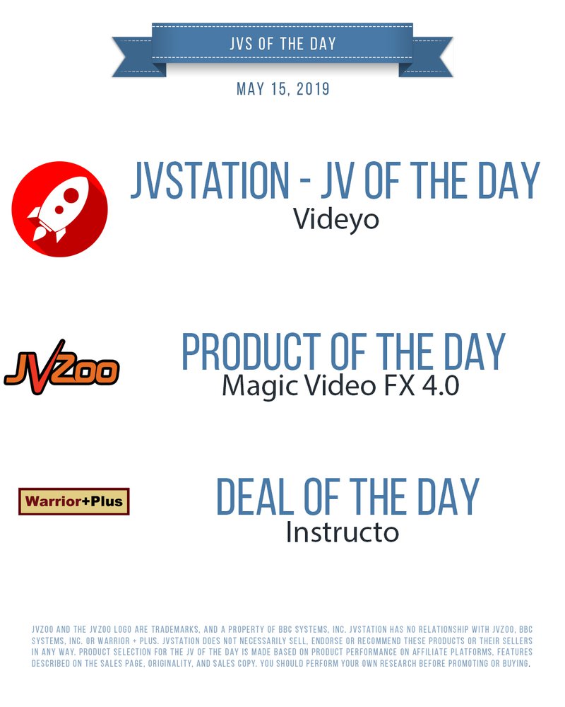 JVs of the day - May 15, 2019