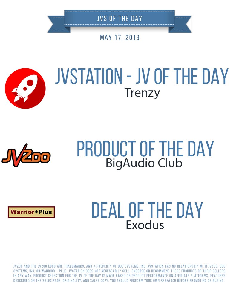 JVs of the day - May 17, 2019