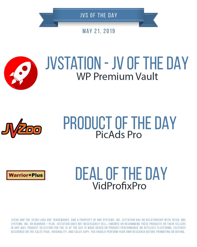 JVs of the day - May 21, 2019