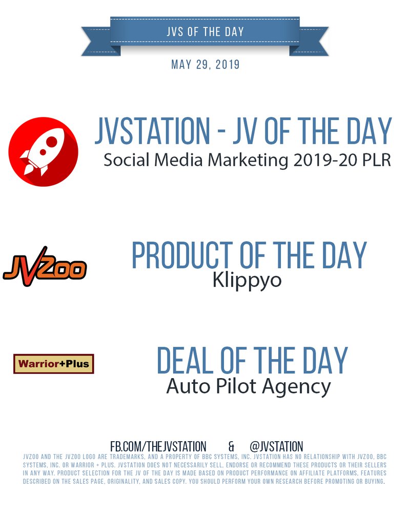 JVs of the day - May 29, 2019