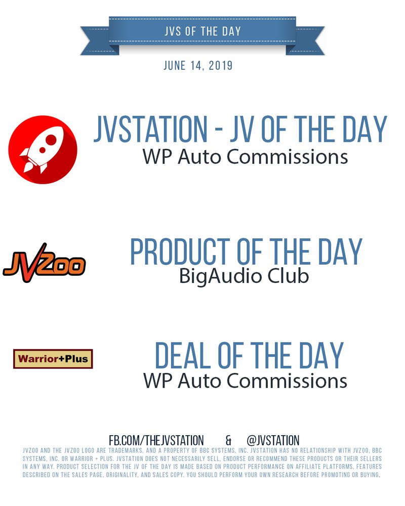 JVs of the day - June 14, 2019