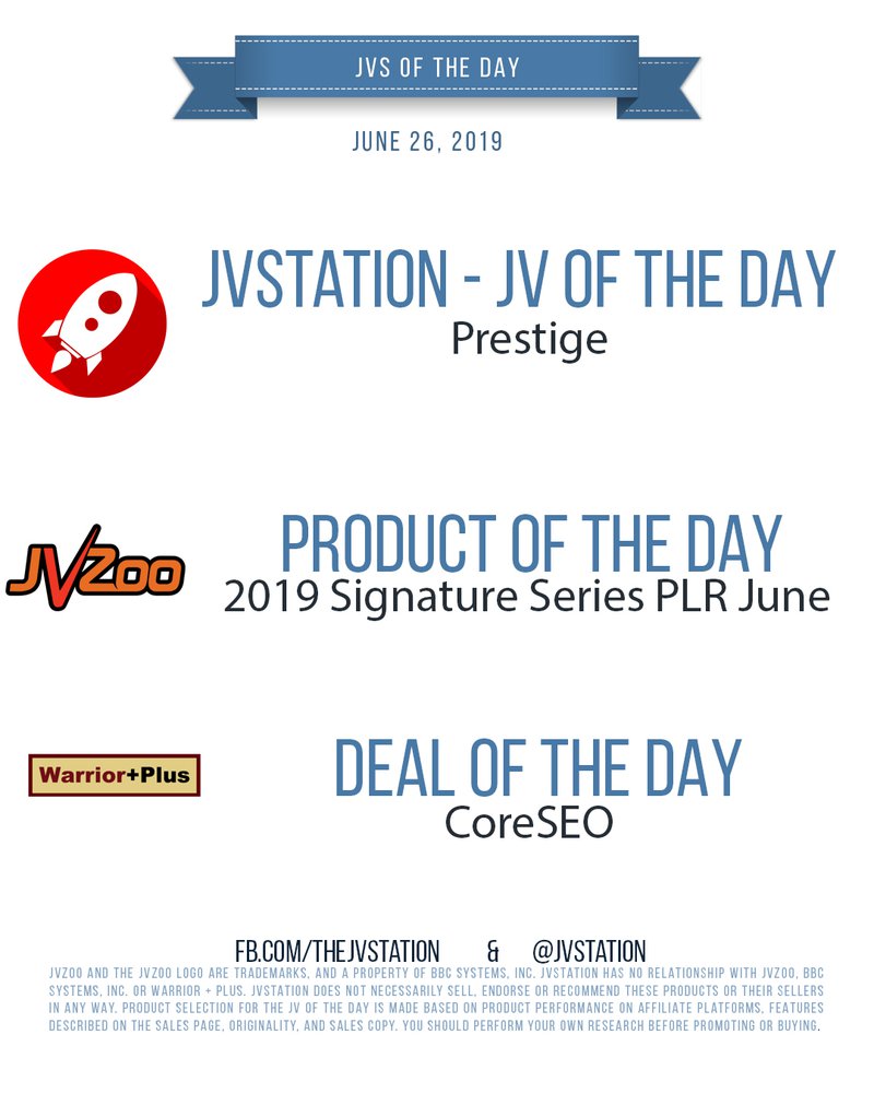JVs of the day - June 26, 2019