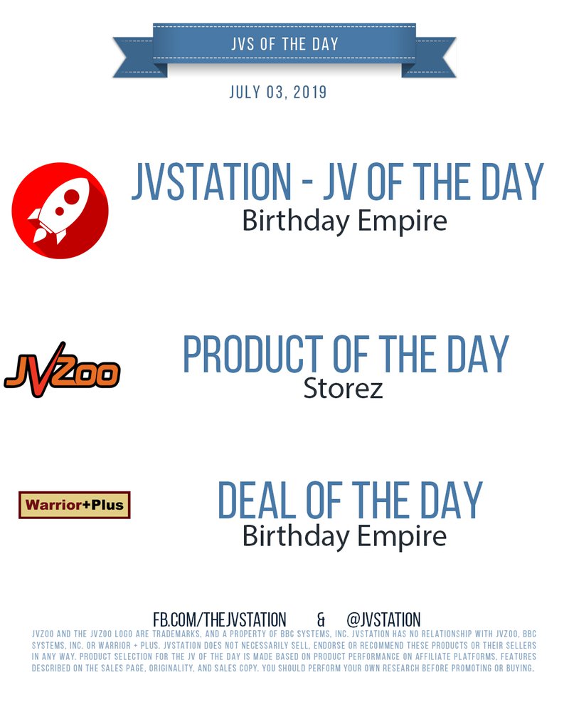 JVs of the day - July 03, 2019