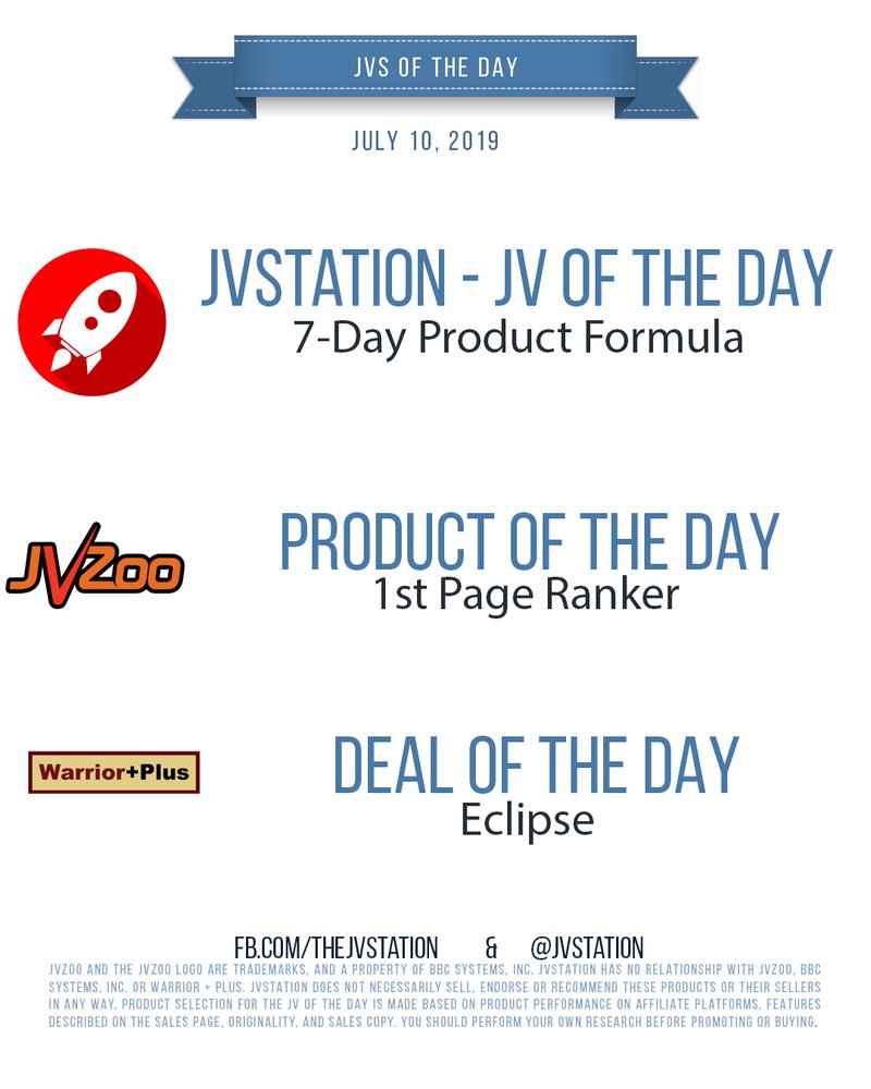 JVs of the day - July 10, 2019