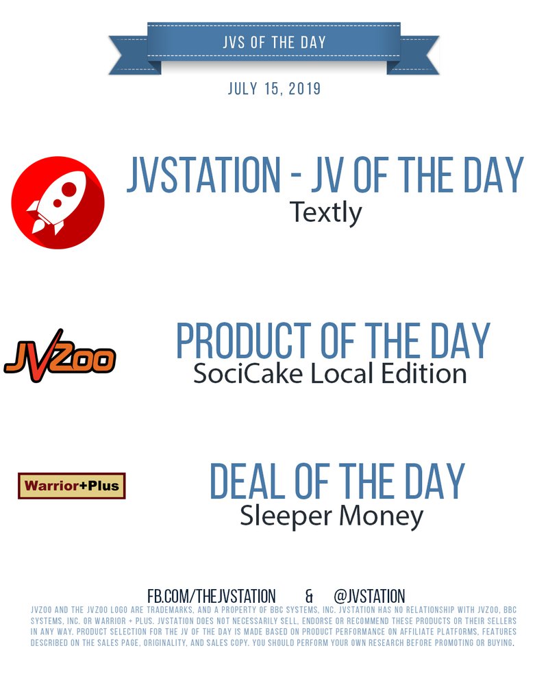 JVs of the day - July 15, 2019