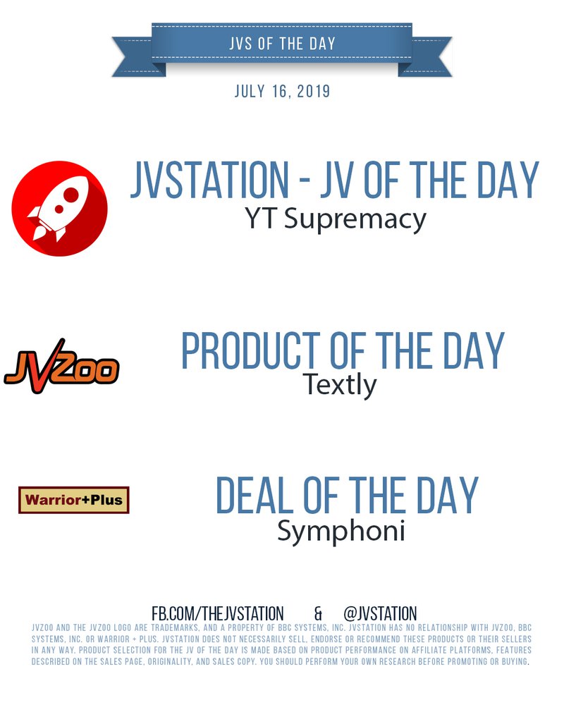 JVs of the day - July 16, 2019