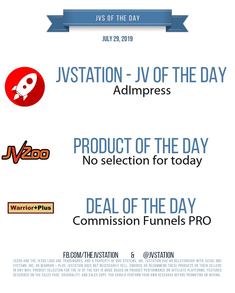 JVs of the day - July 29, 2019