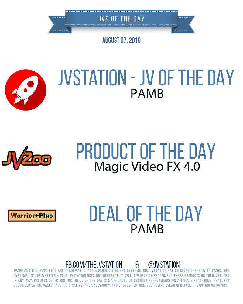 JVs of the day - August 07, 2019
