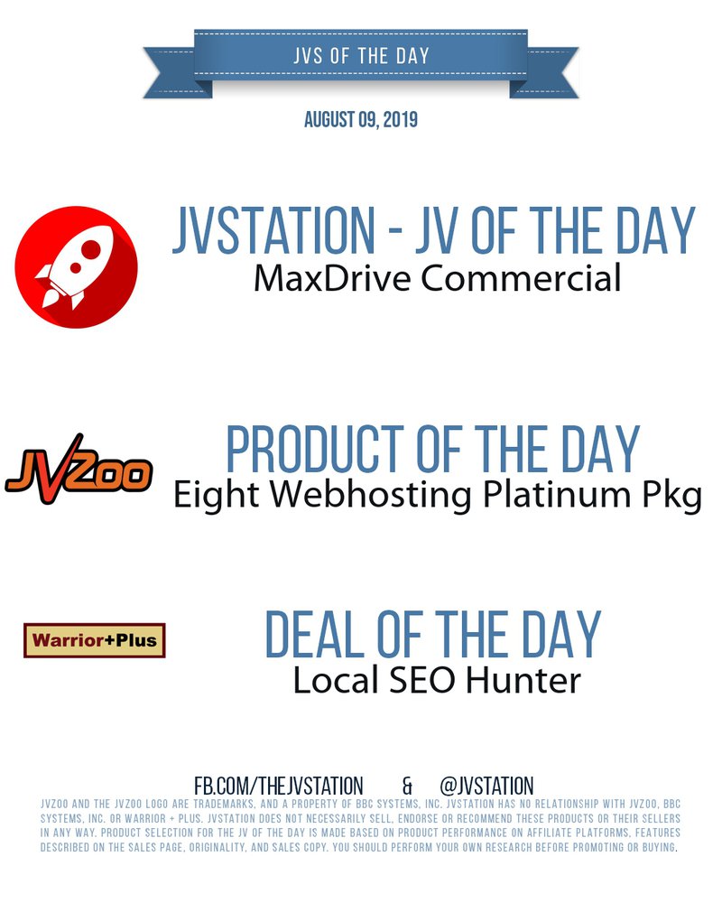 JVs of the day - August 09, 2019