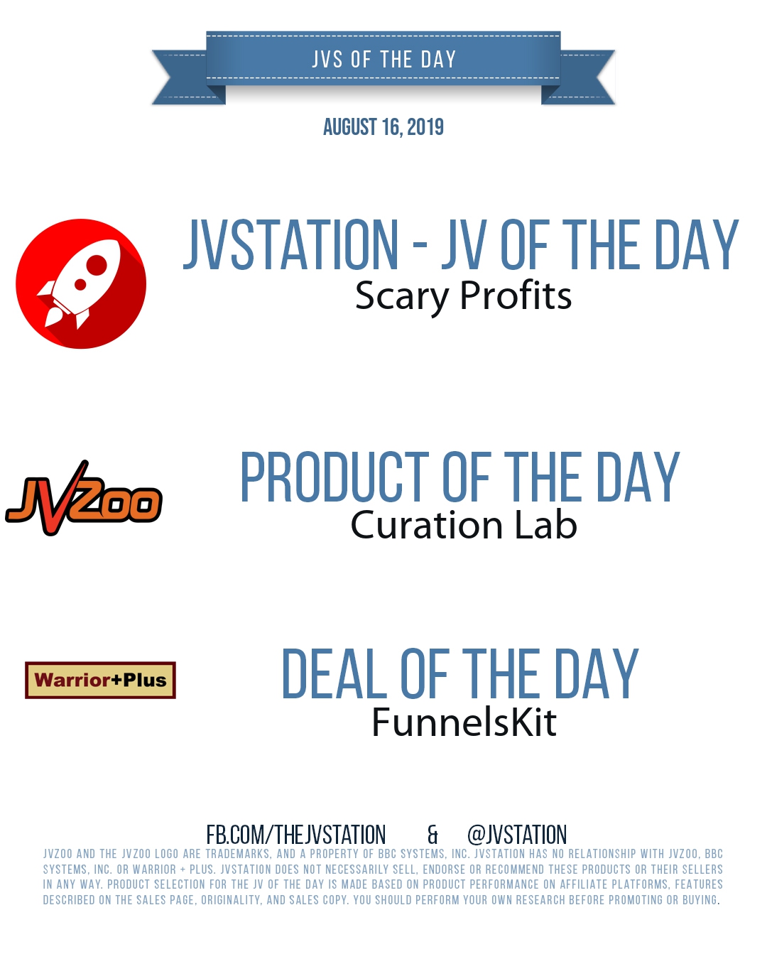 JVs of the day - August 16, 2019
