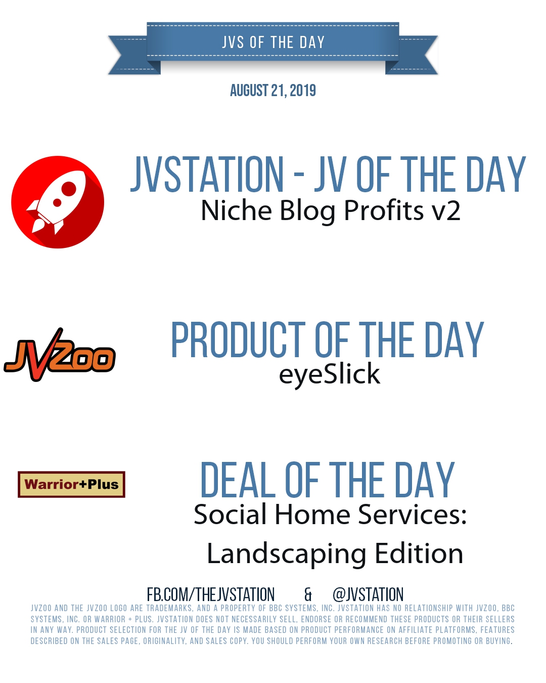 JVs of the day - August 21, 2019