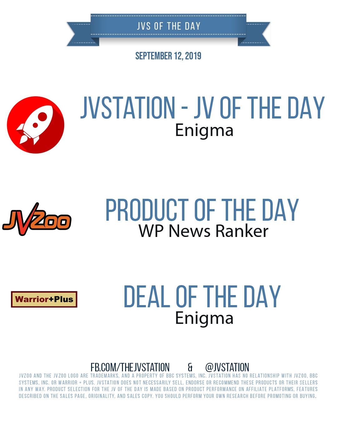 JVs of the day - September 12, 2019