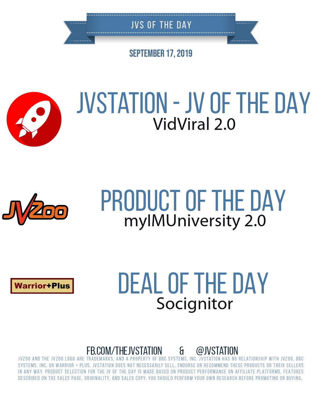 JVs of the day - September 17, 2019