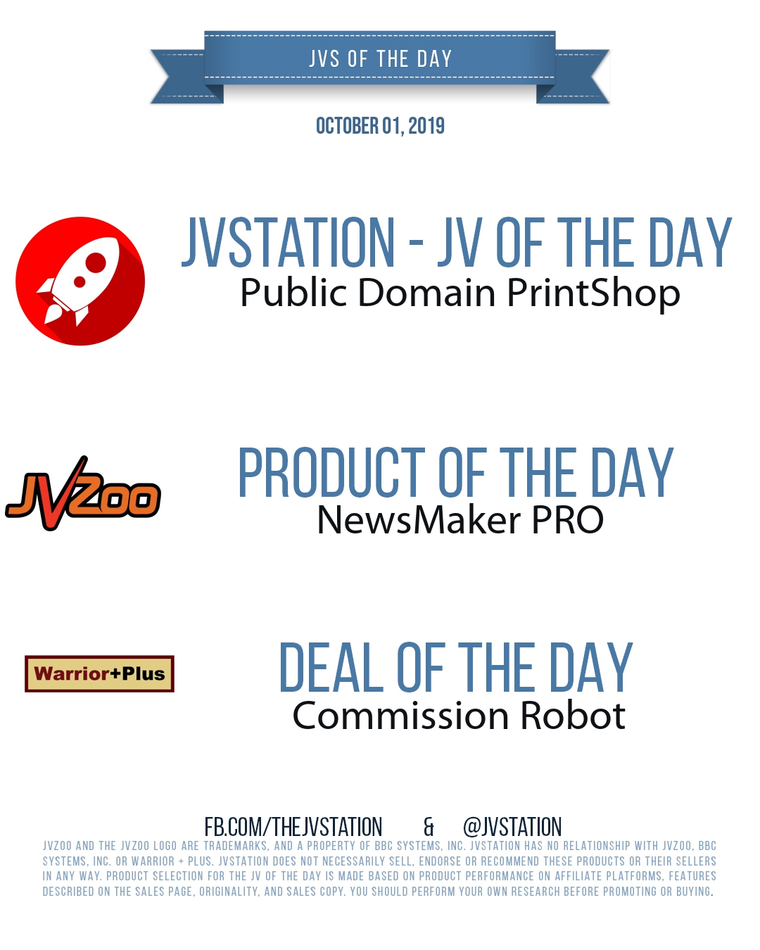 JVs of the day - October 01, 2019