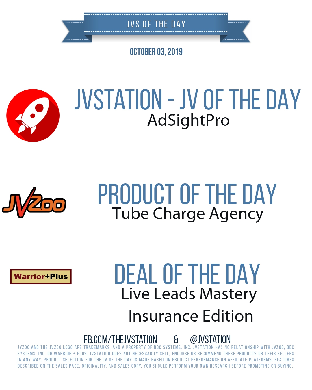 JVs of the day - October 03, 2019