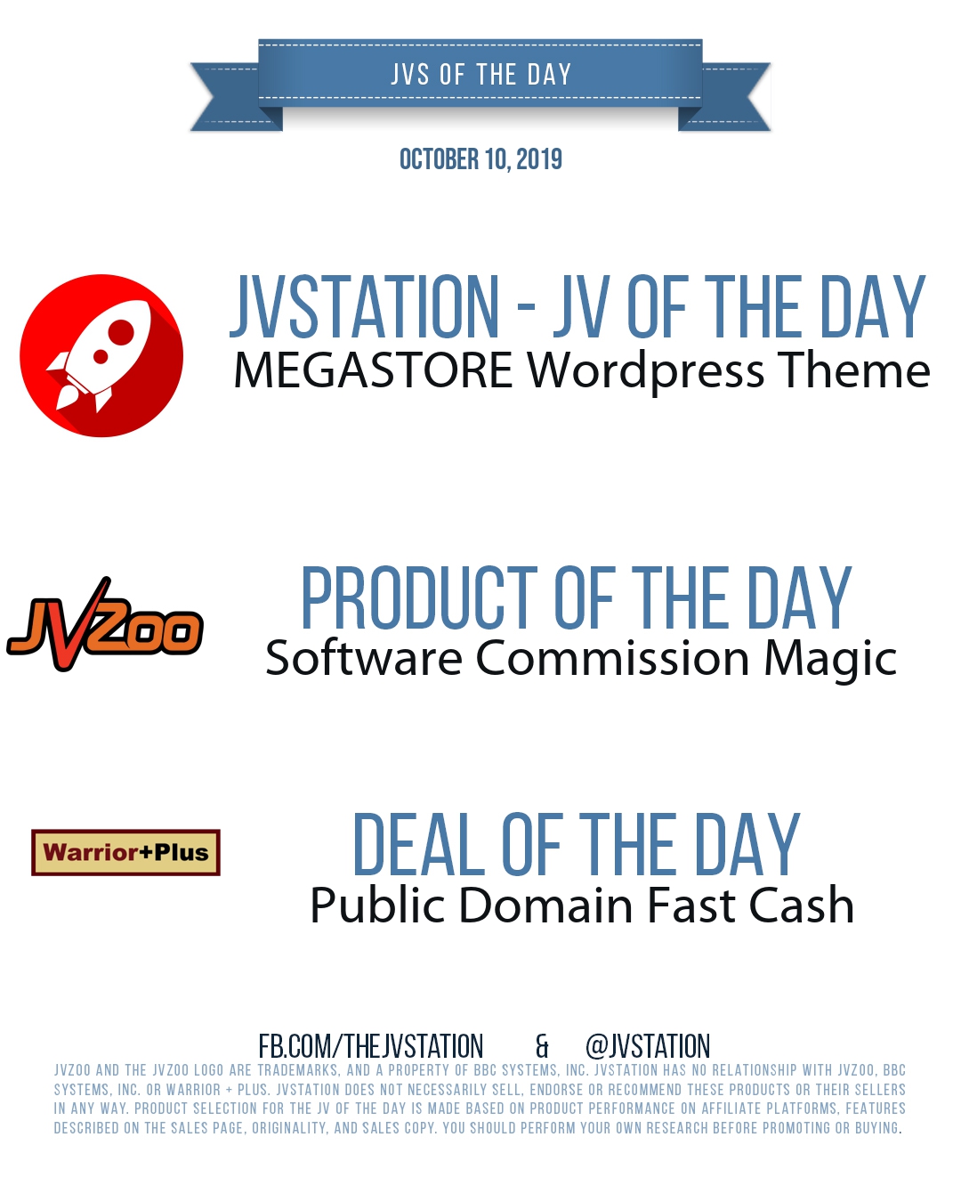 JVs of the day - October 10, 2019