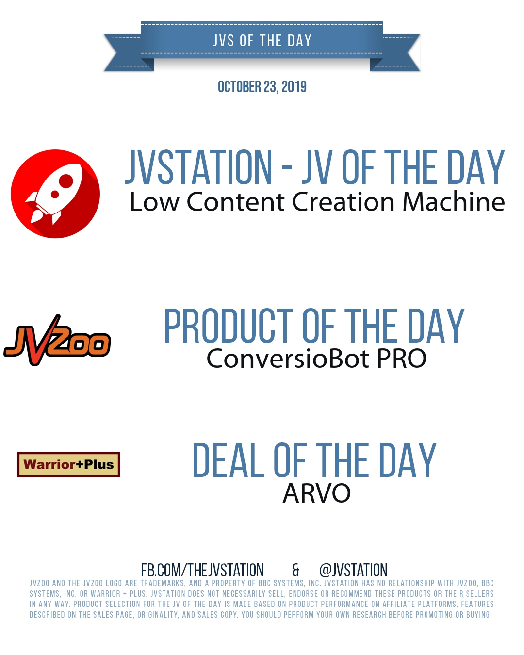 JVs of the day - October 23, 2019