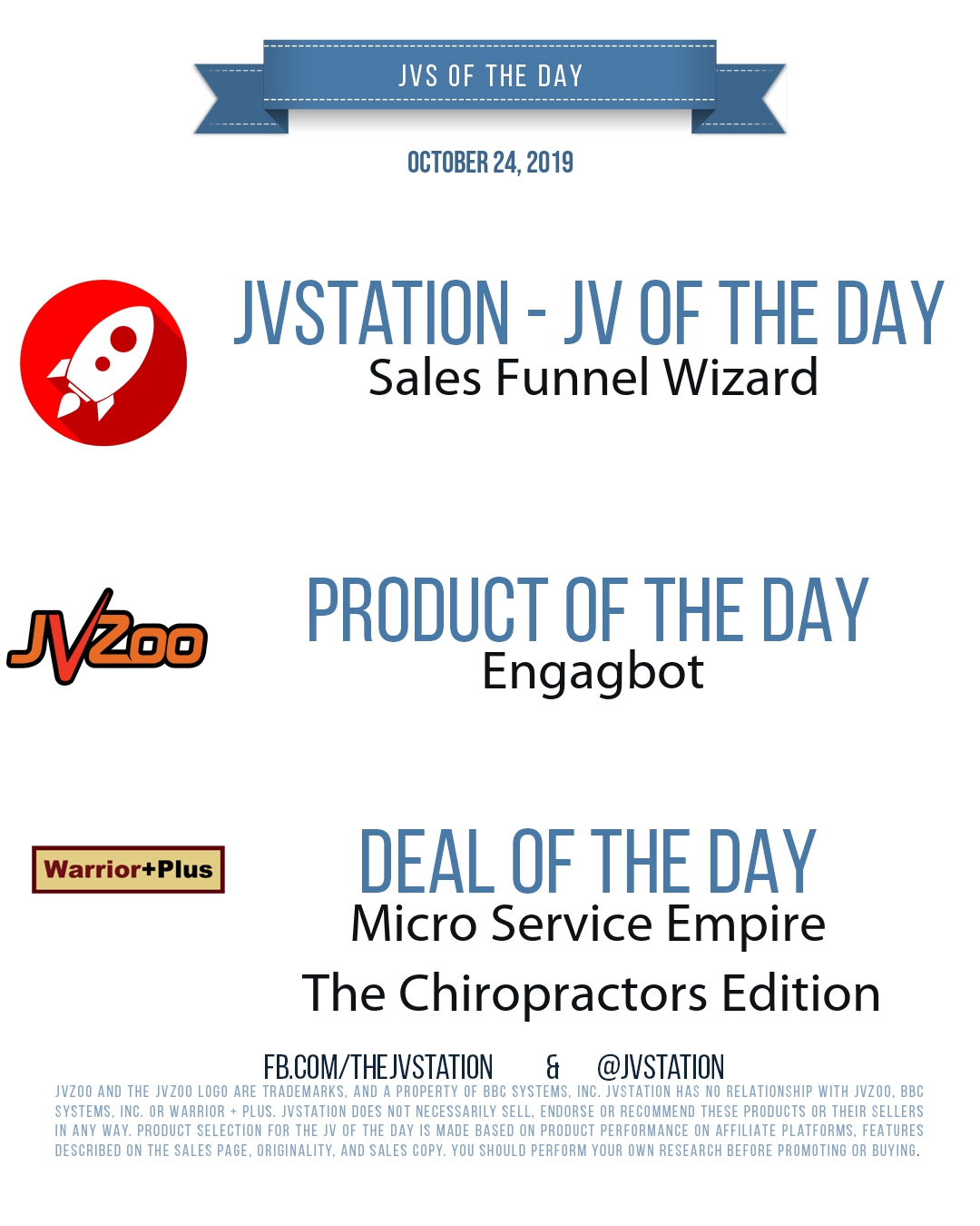 JVs of the day - October 24, 2019