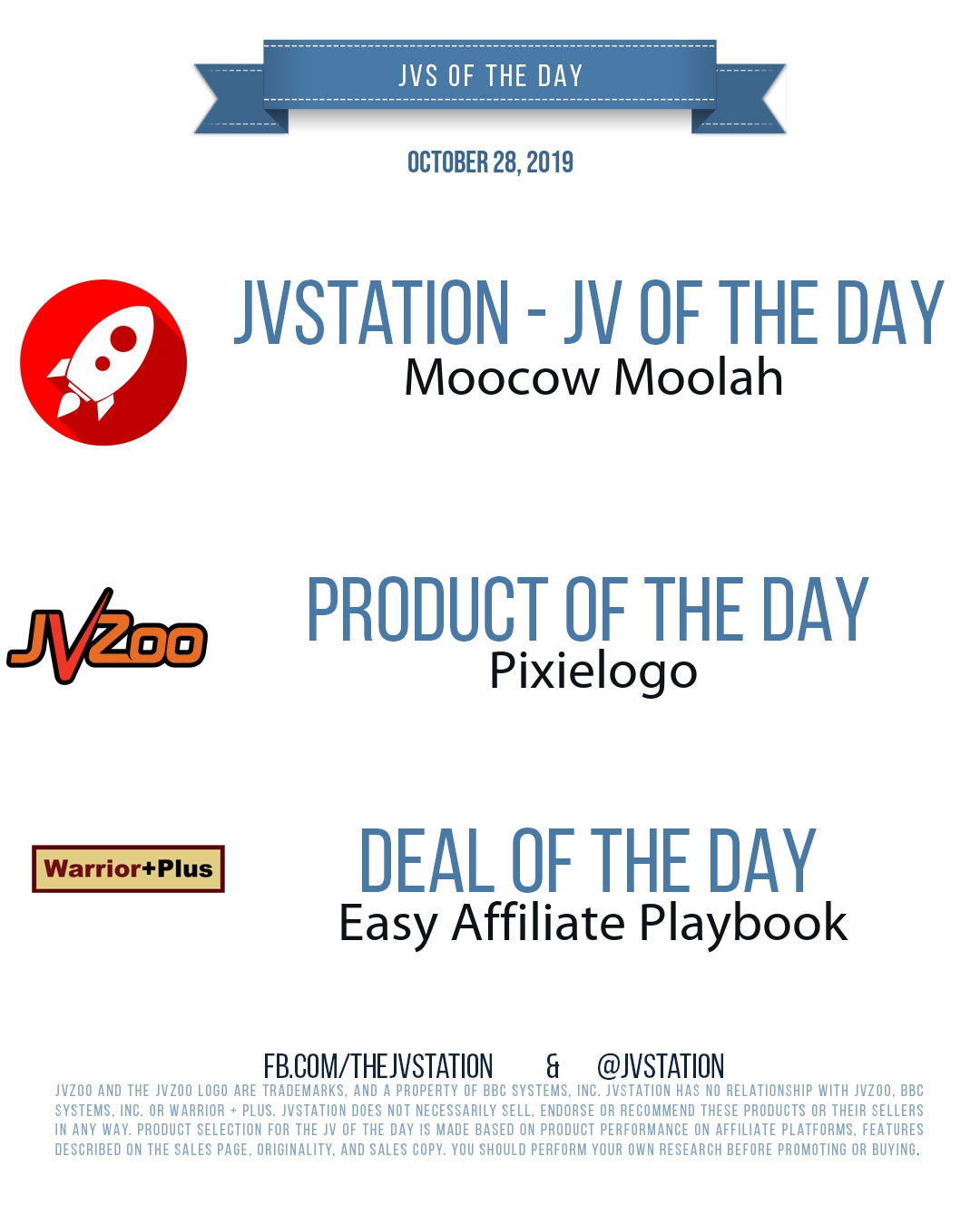 JVs of the day - October 28, 2019