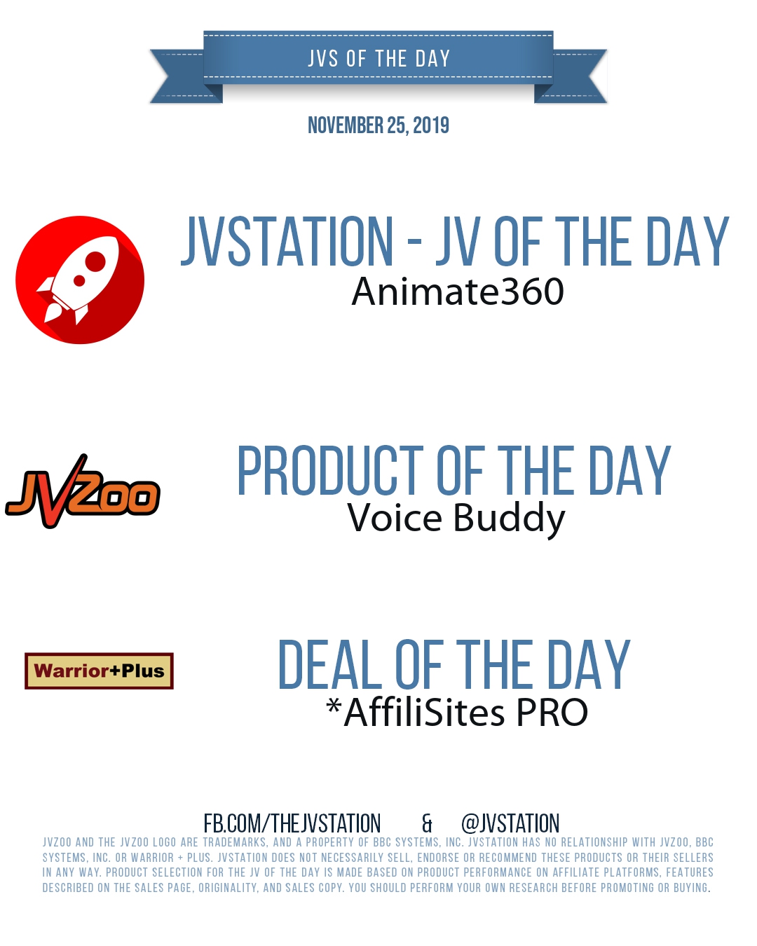 JVs of the day - November 25, 2019