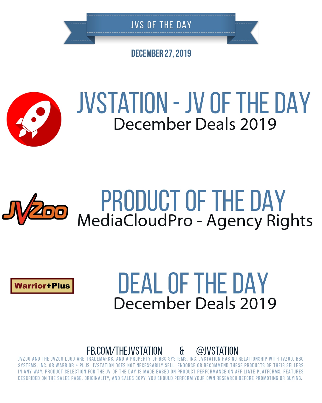 JVs of the day - December 27, 2019