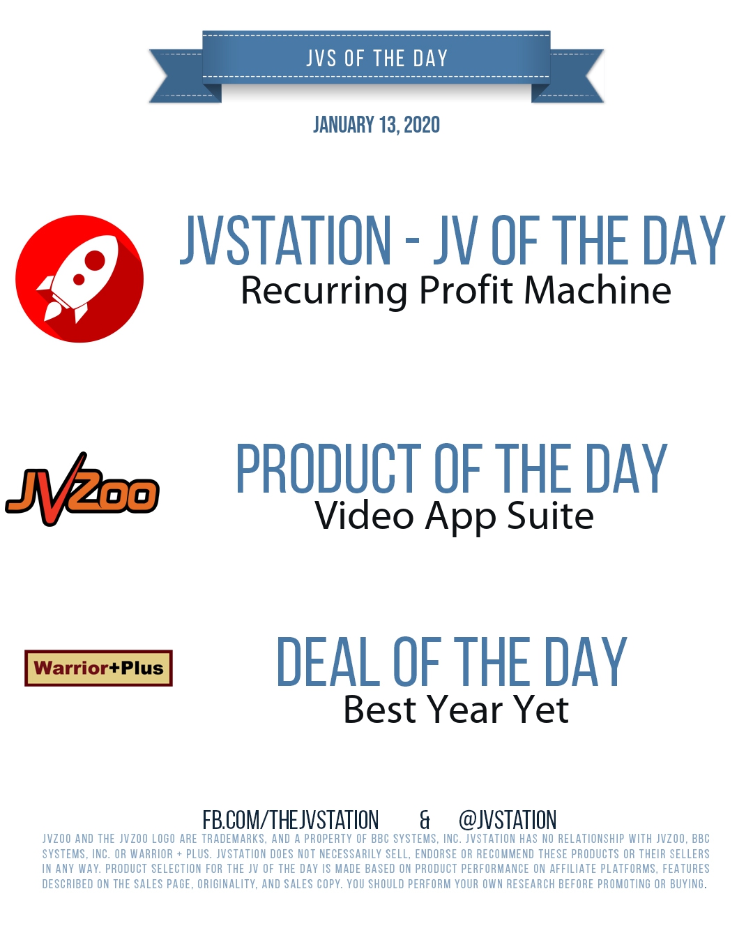 JVs of the day - January 13, 2020