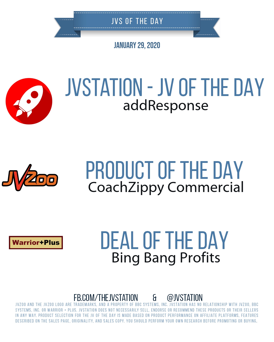 JVs of the day - January 29, 2020