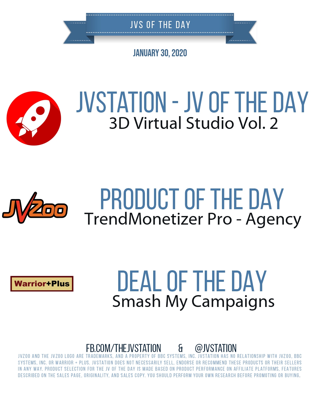 JVs of the day - January 30, 2020