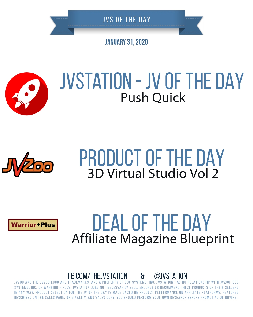 JVs of the day - January 31, 2020