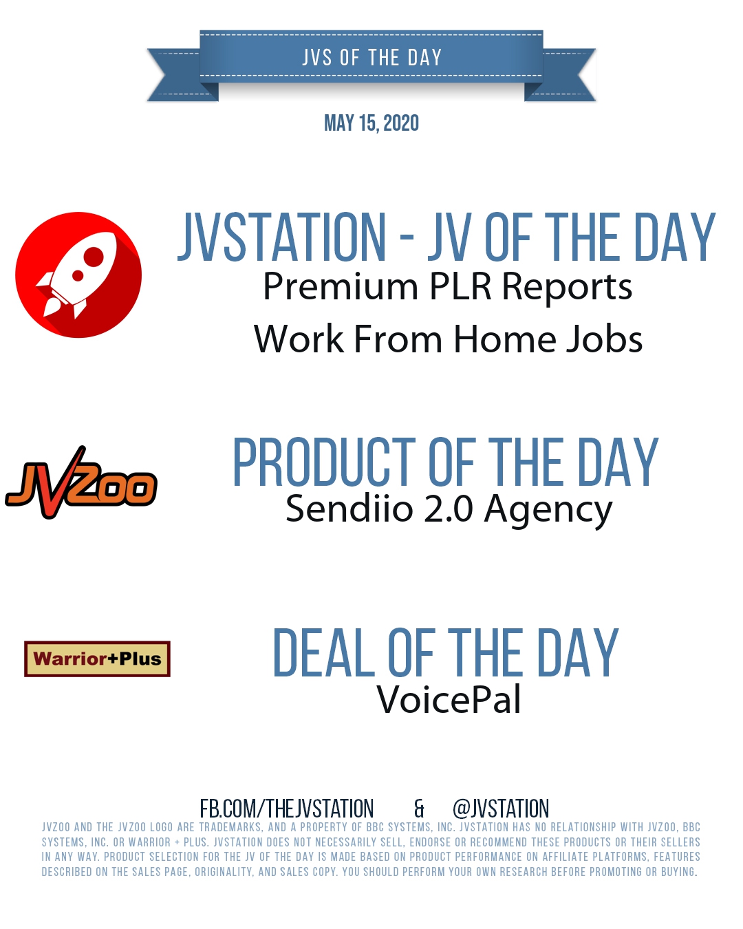 JVs of the day - May 15, 2020