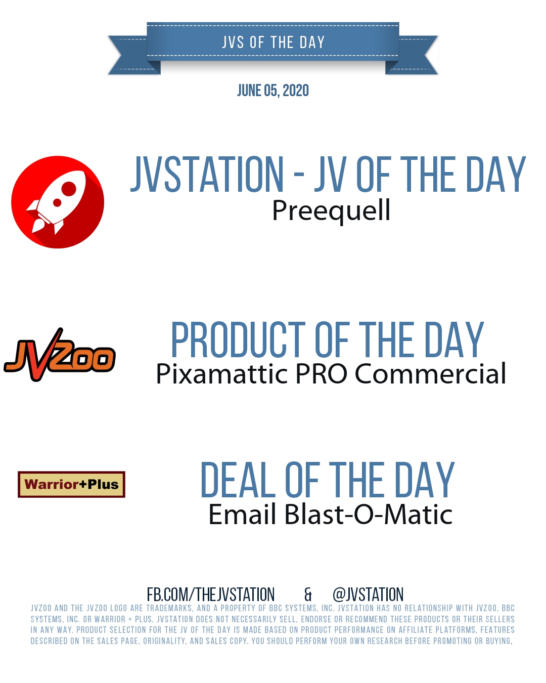 JVs of the day - June 05, 2020