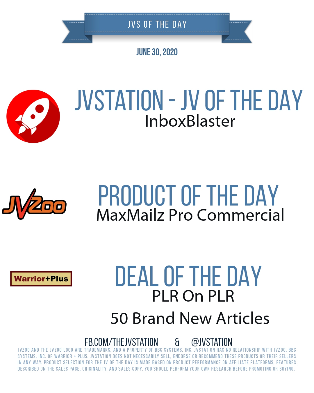 JVs of the day - June 30, 2020