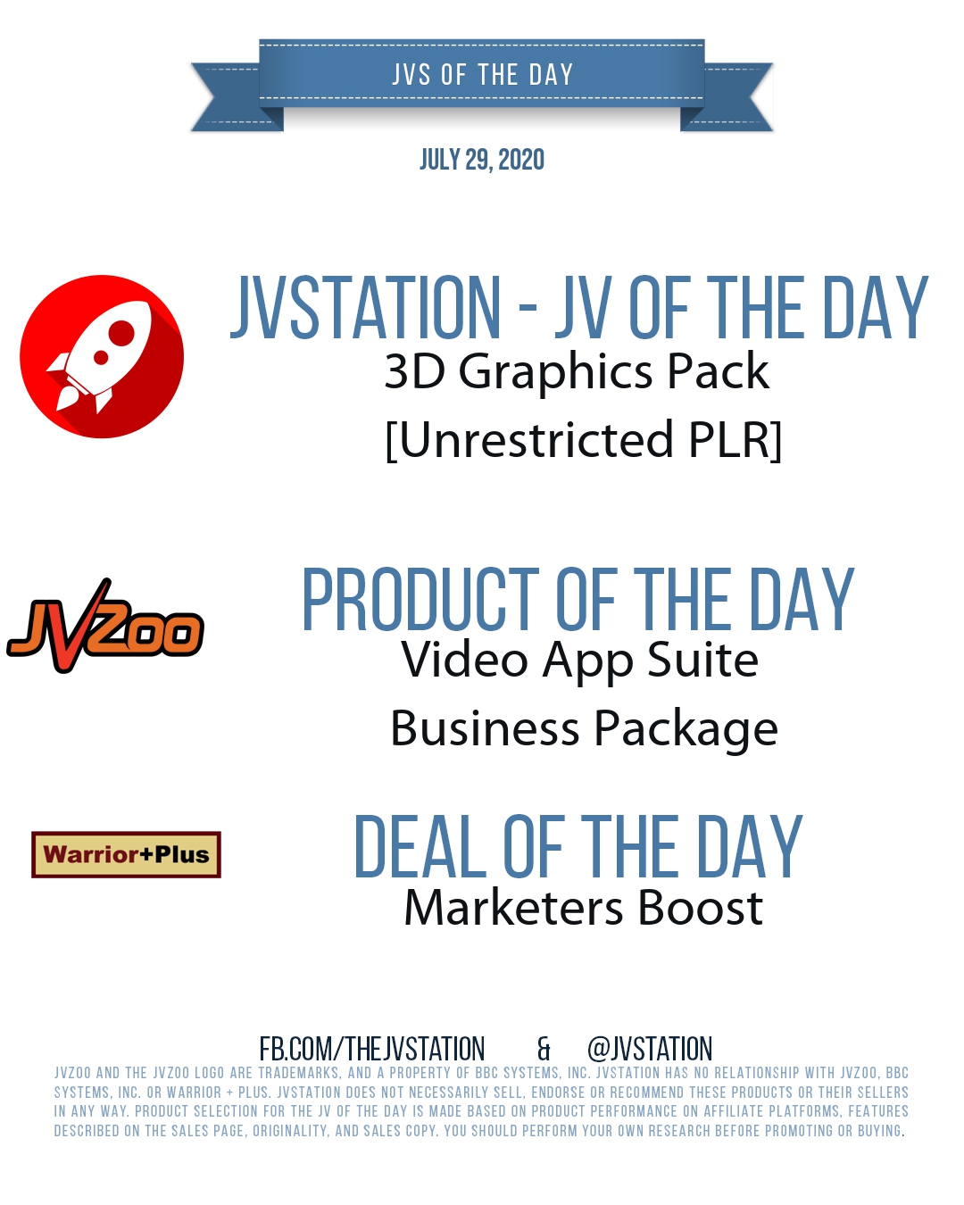 JVs of the day - July 29, 2020
