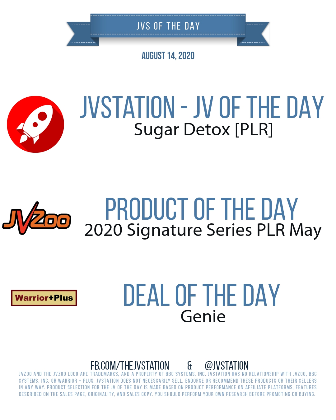 JVs of the day - August 14, 2020