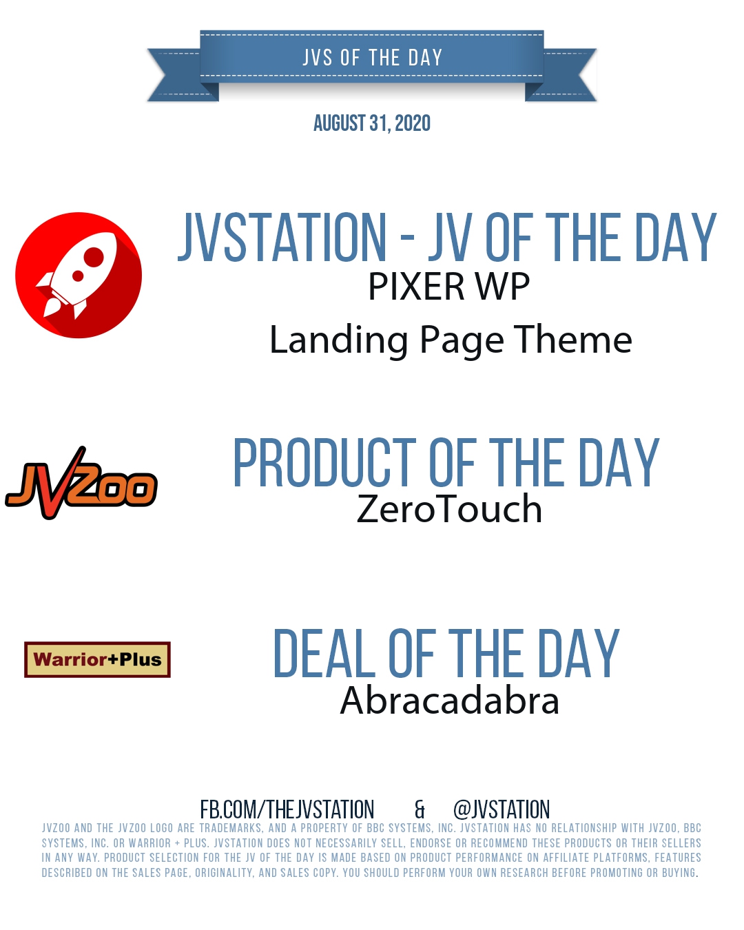 JVs of the day - August 31, 2020